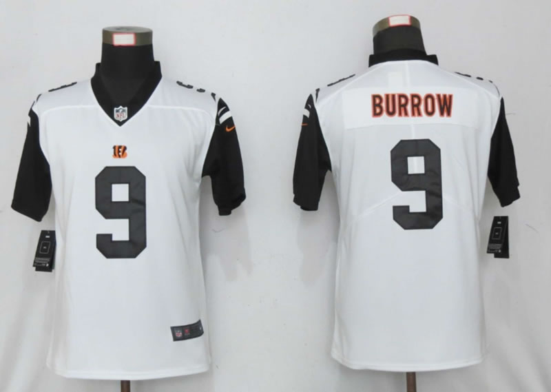 Women Nike Cincinnati Bengals 9 Burrow White 2nd Alternate Limited Jersey,We sell and wholesale Women Nike Cincinnati Bengals 9 Burrow White 2nd Alternate Limited Jersey on line form chian!